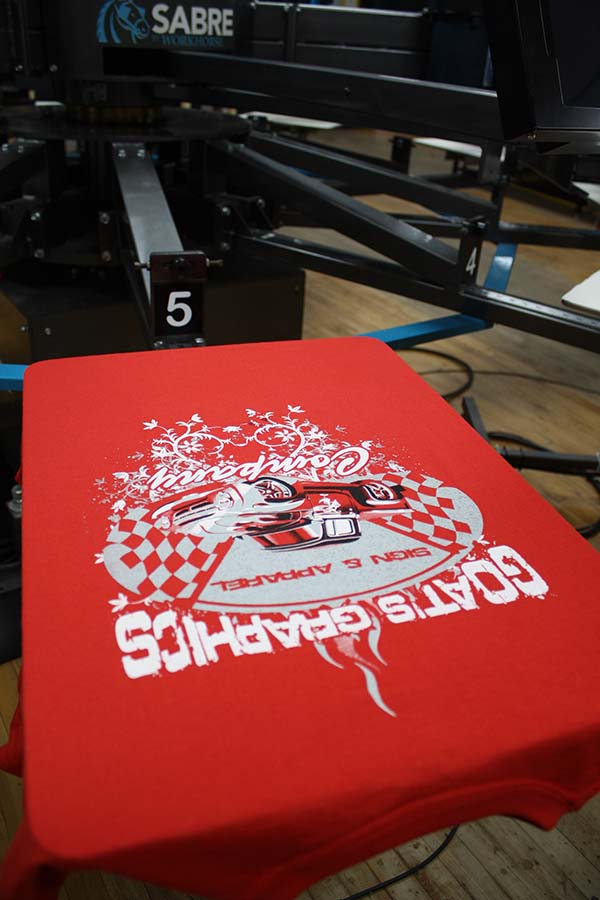 shirt on press